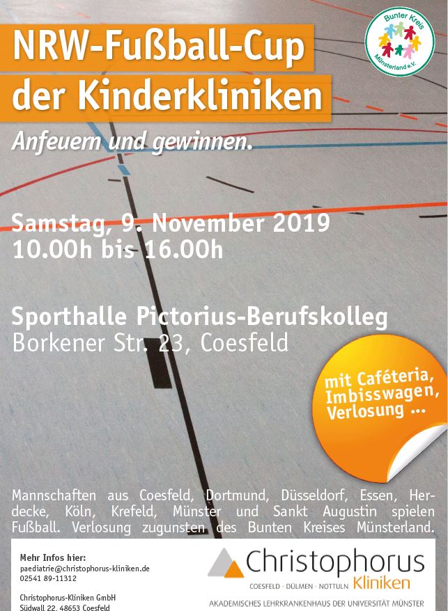 NRW-Fußball-Cup der Kinderkliniken am Samstag, 9. Nov. 2019